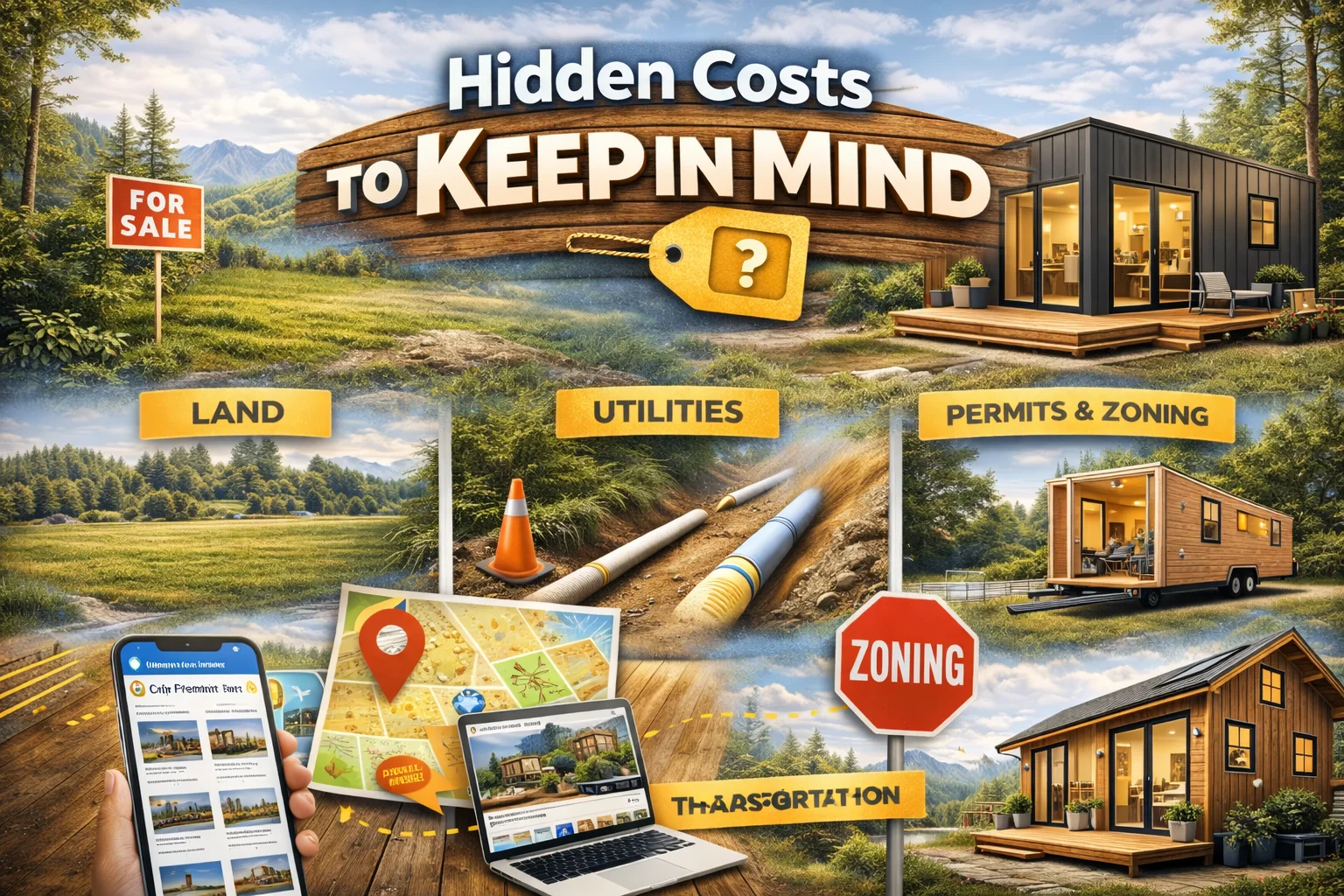 Hidden costs of tiny house living including land, utilities, permits and transportation