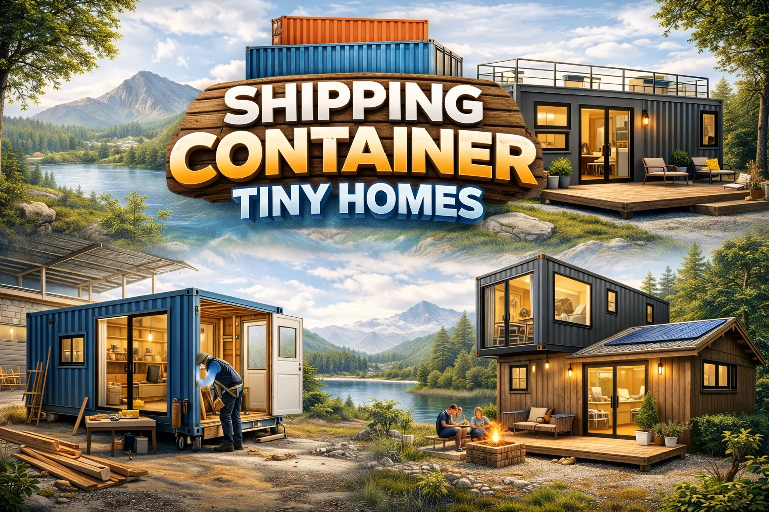Modern shipping container tiny homes with stylish design and outdoor deck