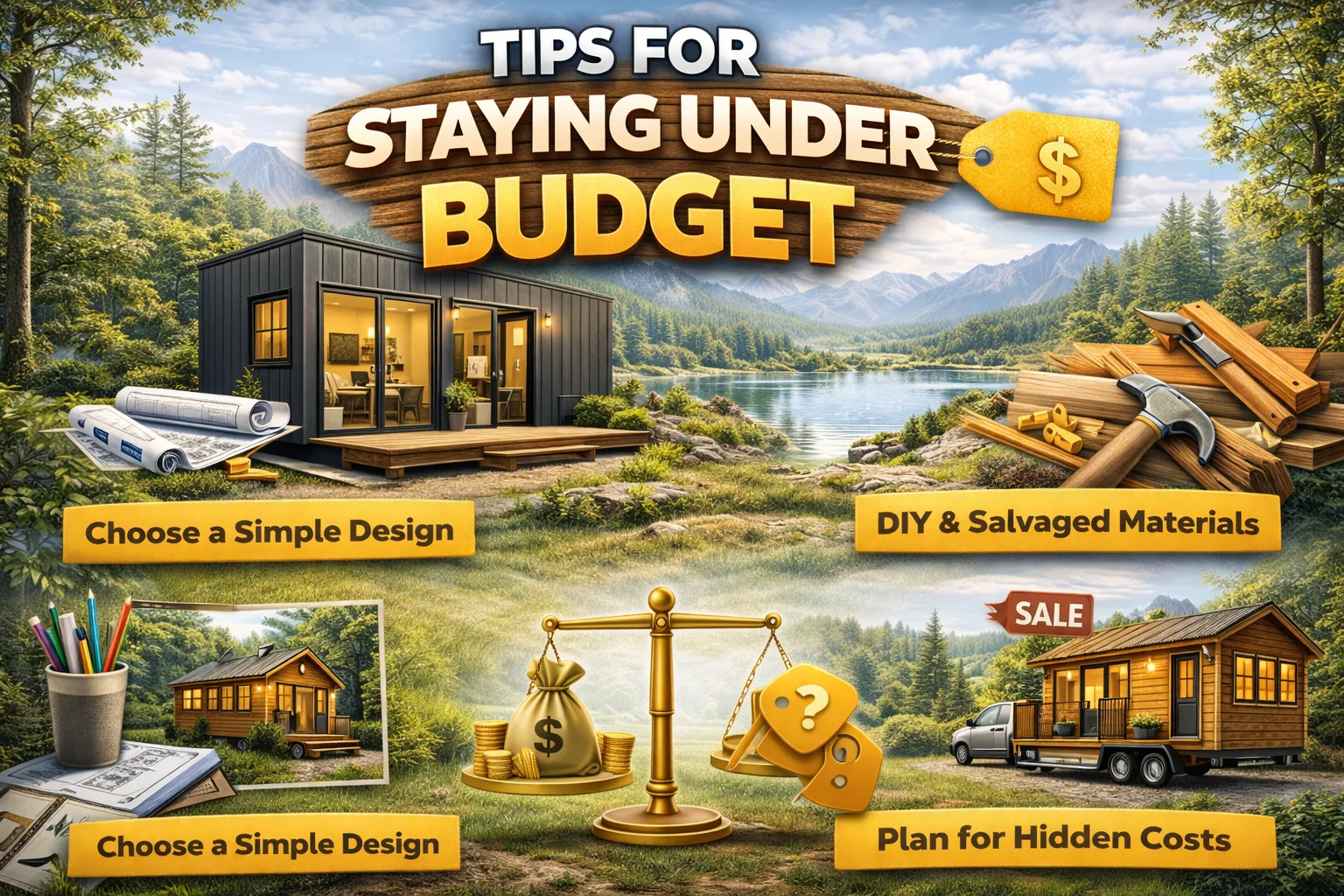 Tips for staying under budget when building or buying a tiny house under $50,000