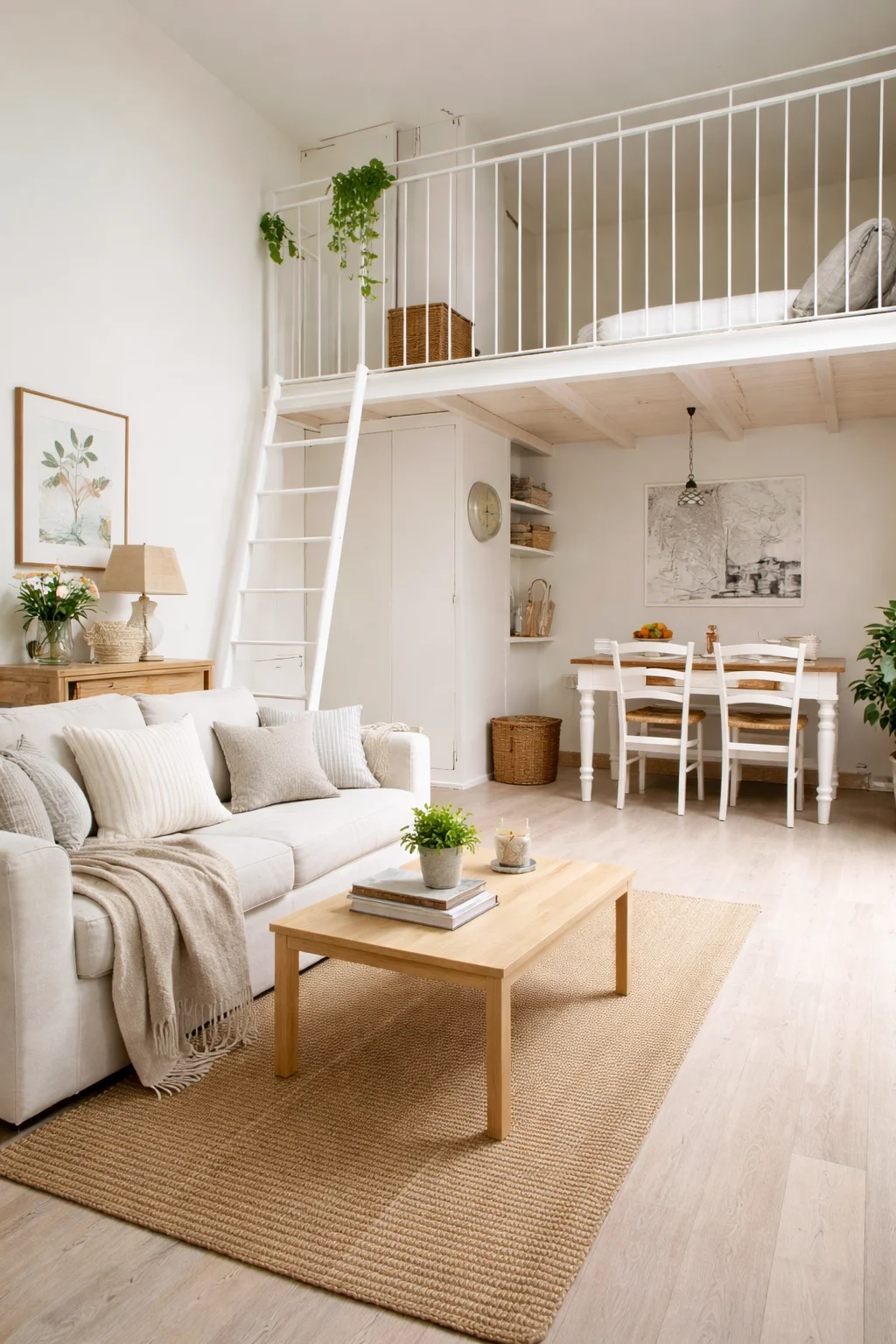 Tiny house layout with smart design and multifunctional furniture