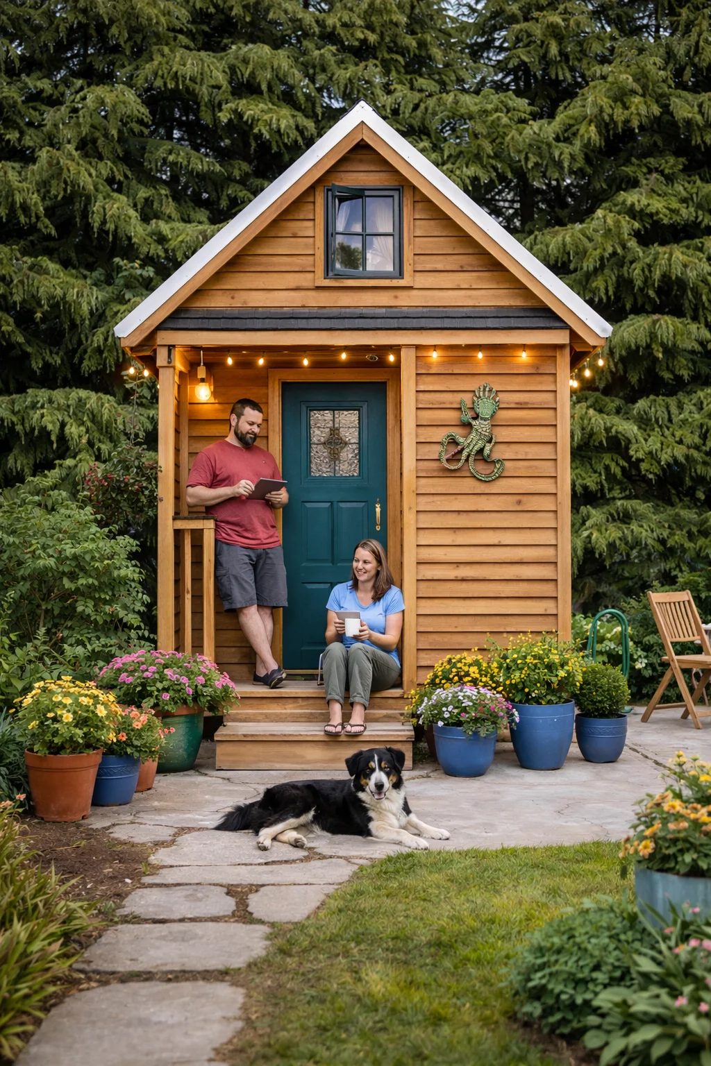 Tiny house minimalist lifestyle with cozy and simple living environment