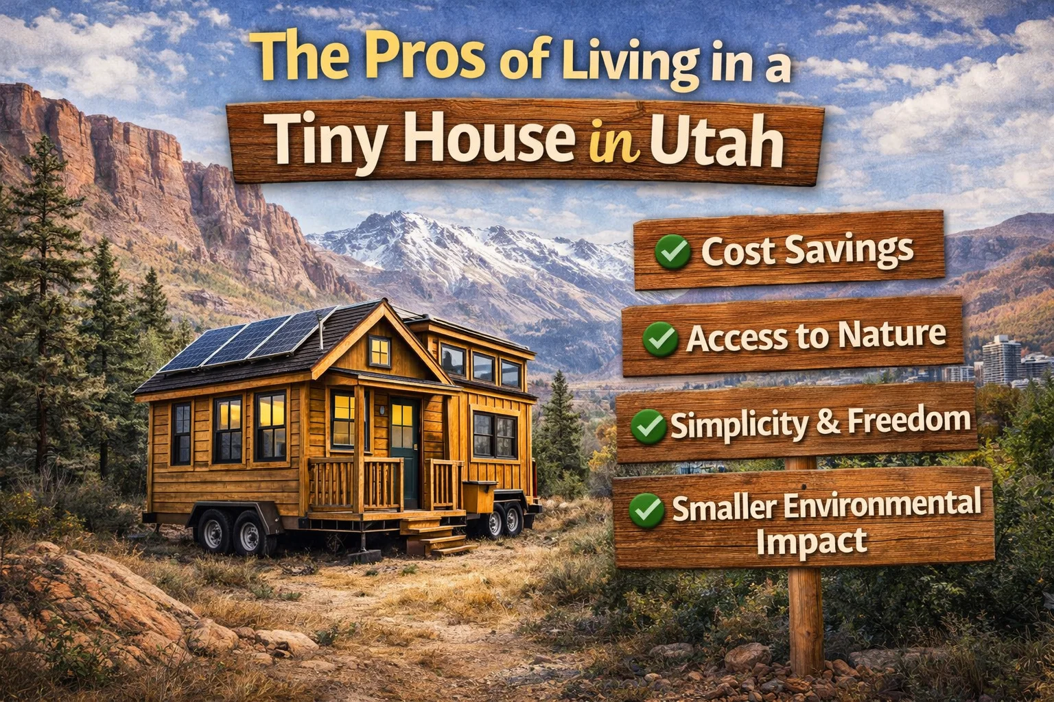 tiny house in Utah nature showing benefits of simple and affordable living