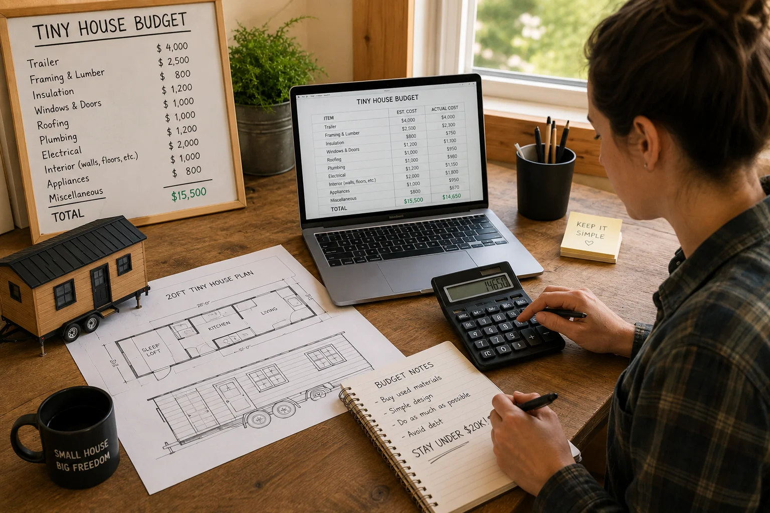 Planning a tiny house budget to stay under $20,000