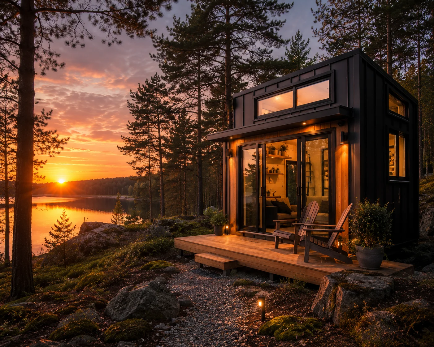 Luxury tiny house lifestyle in nature